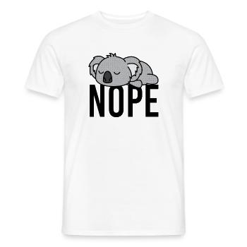 Nope Funny Koala fan - Men's T-Shirt - white - Front - AI Model Male 178 dark (178cm)