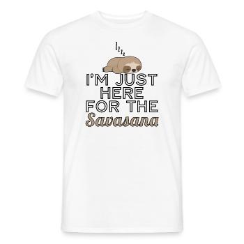 Sloth I'm Just Here For The Savasana - Männer T-Shirt - Weiß - Vorne - AI Model Male 178 dark (178cm)