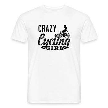 Crazy Cycling Girl - T-shirt homme - blanc - Devant - AI Model Male 178 dark (178cm)