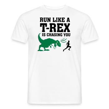 Run Like A T Rex Is Chasing You - Men's T-Shirt - white - Front - AI Model Male 178 dark (178cm)