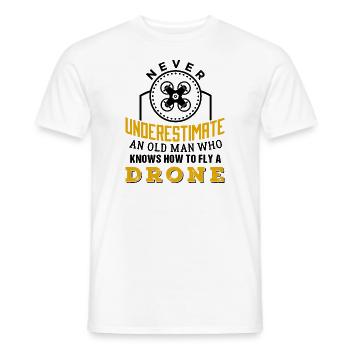 Cool Old Man Drone Pilotow T - Männer T-Shirt - Weiß - Vorne - AI Model Male 178 dark (178cm)