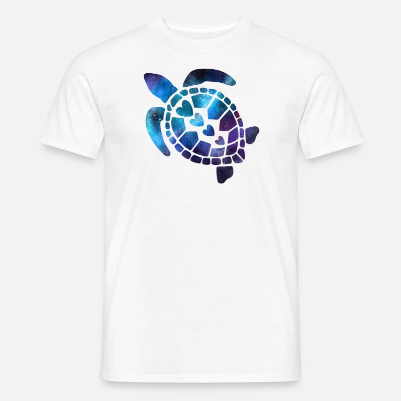 Tortue de mer dans l’espace - T-shirt homme - blanc