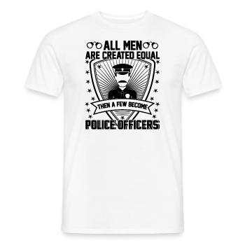 POLICE Officer Law Enforcement Cop - Men's T-Shirt - white - Front - AI Model Male 178 dark (178cm)
