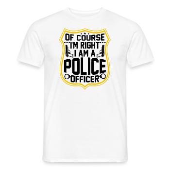 POLICE Officer Law Enforcement Cop - Men's T-Shirt - white - Front - AI Model Male 178 dark (178cm)