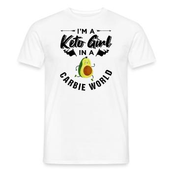 Keto Girl Dans Un Mot Carbie Word Ketogenic Diet - T-shirt homme - blanc - Devant - AI Model Male 178 dark (178cm)