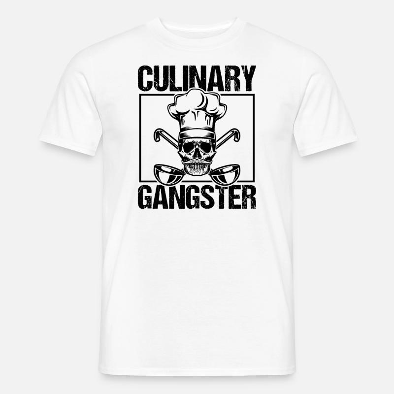 Chef Skull Cooking Kitchen Gift - Men’s T-shirt - white