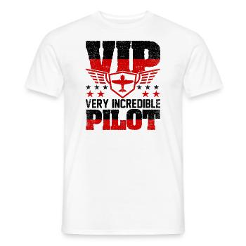 Airplane Aircraft Aviator Commercial Air airline Pilote - T-shirt homme - blanc - Devant - AI Model Male 178 dark (178cm)