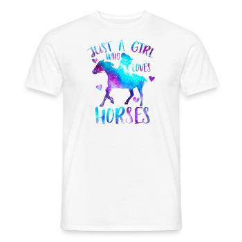 Juste une fille qui aime les chevaux occidentaux - T-shirt homme - blanc - Devant - AI Model Male 178 dark (178cm)