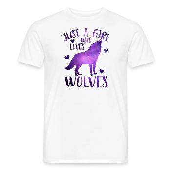 Juste une fille qui aime les loups - T-shirt homme - blanc - Devant - AI Model Male 178 dark (178cm)