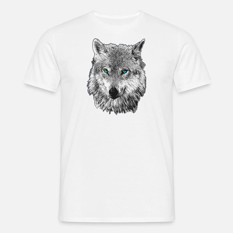 Wolf - Männer T-Shirt - Weiß