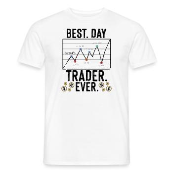 Best Day Trader Ever Stocks Forex Trading - Men's T-Shirt - white - Front - AI Model Male 178 dark (178cm)