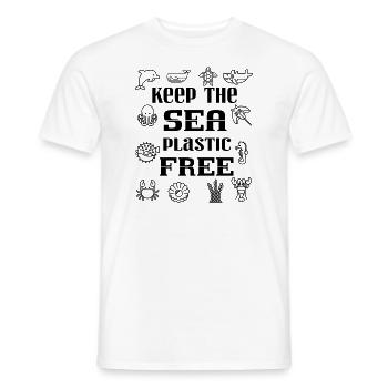 Gardez la mer Jour de la Terre sans plastique et sauvez l'océan - T-shirt homme - blanc - Devant - AI Model Male 178 dark (178cm)