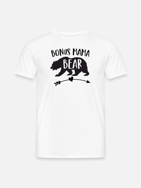 Bonus Mama Bär - Stiefmutter - Männer T-Shirt - Weiß