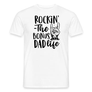 Rocking the bonus dad life - father's day gift - Men's T-Shirt - white - Front - AI Model Male 178 dark (178cm)