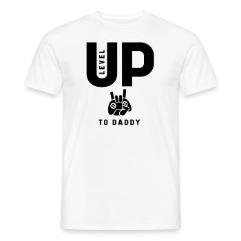 Mens niveau jusqu'à papa - cadeau père papa drôle - T-shirt homme - blanc - Devant - AI Model Male 178 dark (178cm)