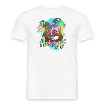 Pitbull Rescue - Adoptez ne magasinez pas - T-shirt homme - blanc - Devant - AI Model Male 178 dark (178cm)