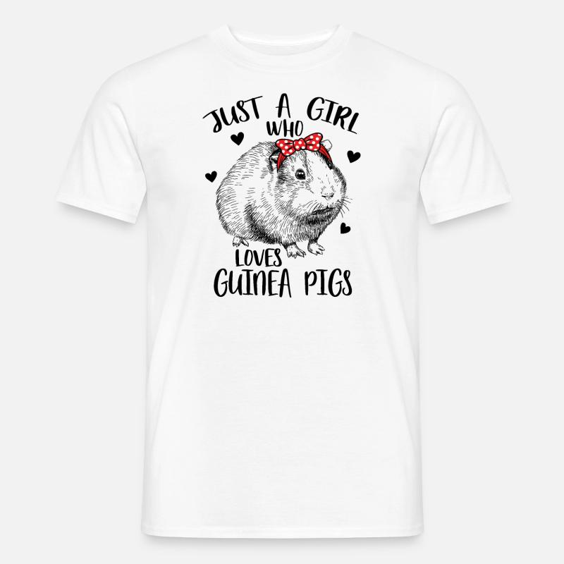 Nur ein Mädchen, das Meerschweinchen liebt - Männer T-Shirt - Weiß