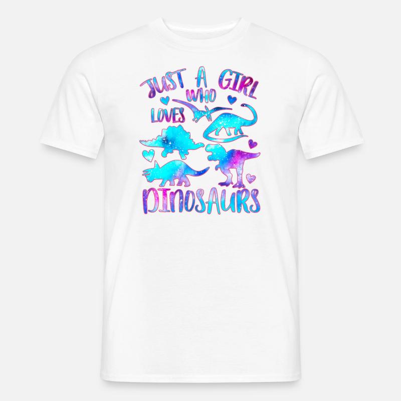 Nur ein Mädchen, das Dinosaurier liebt - Männer T-Shirt - Weiß