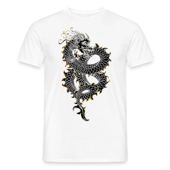 Chinese dragon Long - Men's T-Shirt - white - Front - AI Model Male 178 dark (178cm)