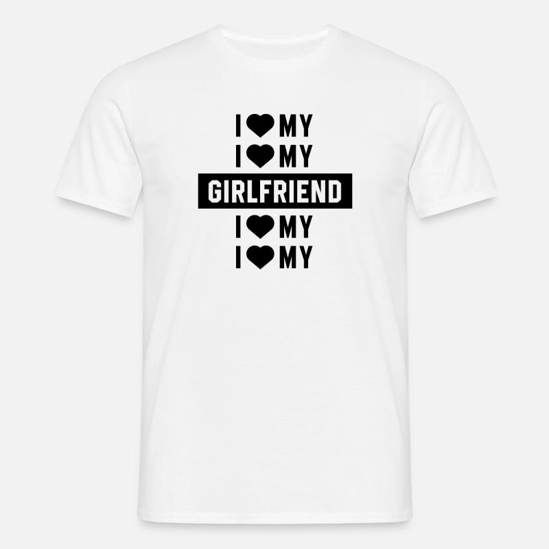 Jeg elsker min kæreste - Valentinsdag gave - T-shirt til herrer - hvid