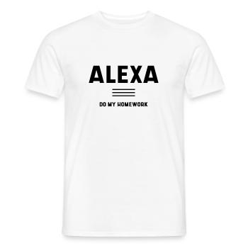 Alexa tun meine Hausaufgaben - lustige Zitate Geschenk - Männer T-Shirt - Weiß - Vorne - AI Model Male 178 dark (178cm)