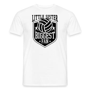 Little Sister Biggest Fan Funny Volleyball - Männer T-Shirt - Weiß - Vorne - AI Model Male 178 dark (178cm)