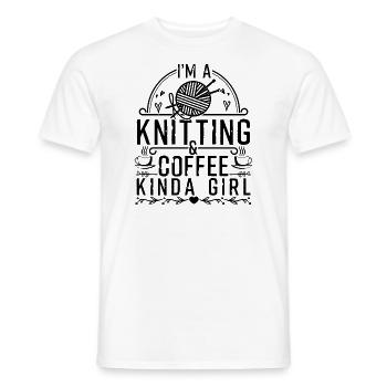 Je suis un tricot et un café une fille drôle de tricoteuse - T-shirt homme - blanc - Devant - AI Model Male 178 dark (178cm)