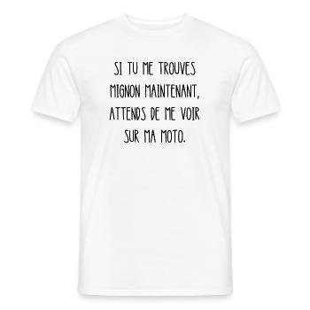 attends de me voir sur ma moto - T-shirt homme - blanc - Devant - AI Model Male 178 dark (178cm)