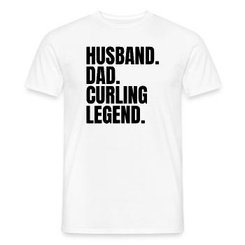Husband Dad Curling Legend - Men's T-Shirt - white - Front - AI Model Male 178 dark (178cm)