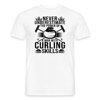 The Power Of A Man With Curling Skills - Men's T-Shirt - white - Front - AI Model Male 178 dark (178cm)