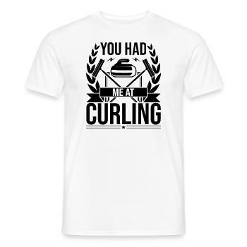 Tu m’as eu au curling - T-shirt homme - blanc - Devant - AI Model Male 178 dark (178cm)