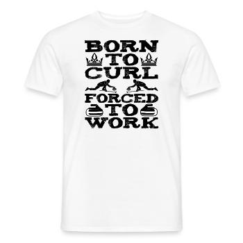 Né pour curl forcé de travailler curling drôle - T-shirt homme - blanc - Devant - AI Model Male 178 dark (178cm)