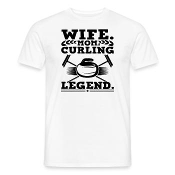 Wife Mom Curling Legend - Men's T-Shirt - white - Front - AI Model Male 178 dark (178cm)