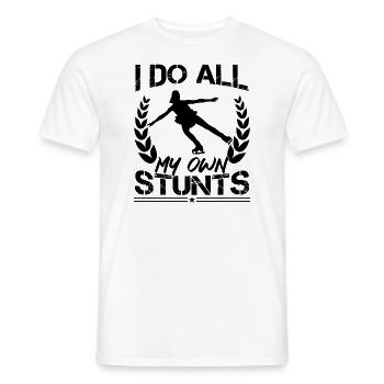 I Do All My Own Stunts Funny Figure Skating - Men's T-Shirt - white - Front - AI Model Male 178 dark (178cm)