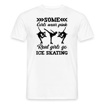 Certaines filles portent de vraies filles roses qui font du patin à glace - T-shirt homme - blanc - Devant - AI Model Male 178 dark (178cm)