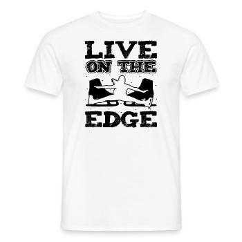 Live On The Edge Funny Ice Skating - Men's T-Shirt - white - Front - AI Model Male 178 dark (178cm)