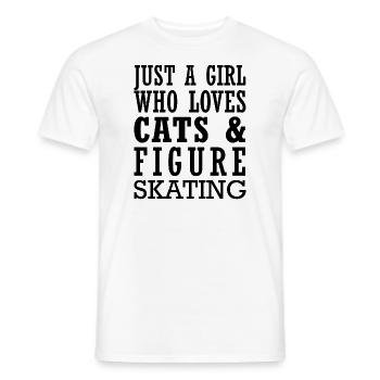 Juste une fille qui aime les chats et le patinage artistique - T-shirt homme - blanc - Devant - AI Model Male 178 dark (178cm)