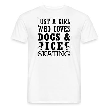 Juste une fille qui aime les chiens et le patinage sur glace - T-shirt homme - blanc - Devant - AI Model Male 178 dark (178cm)