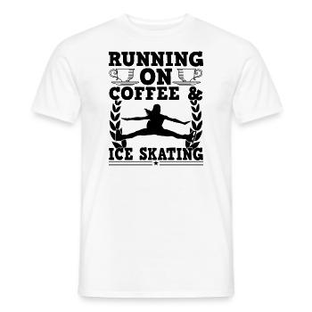 Running On Coffee And Ice Skating Funny Lover - Men's T-Shirt - white - Front - AI Model Male 178 dark (178cm)