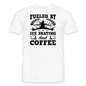 Alimenté par le patinage sur glace et le café - T-shirt homme - blanc - Devant - AI Model Male 178 dark (178cm)