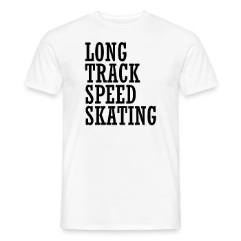 Long Track Speed Skating Funny Speed Skater - Men's T-Shirt - white - Front - AI Model Male 178 dark (178cm)