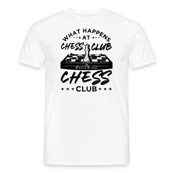 What Happens At Chess Club Stays At Chess Club - Men's T-Shirt - white - Front - AI Model Male 178 dark (178cm)