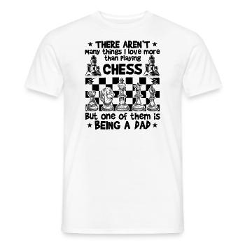 Papa jouant aux échecs Drôle d’amoureux des échecs Citations - T-shirt homme - blanc - Devant - AI Model Male 178 dark (178cm)