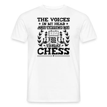 Les voix dans ma tête me disent de jouer aux échecs - T-shirt homme - blanc - Devant - AI Model Male 178 dark (178cm)