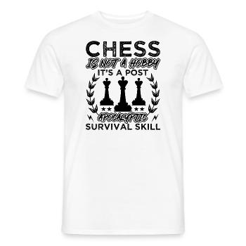 Chess Is Not A Hobby Apocalyptic Survival Skill - Men's T-Shirt - white - Front - AI Model Male 178 dark (178cm)