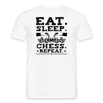 Eat Sleep Chess Repeat Funny Chess Player Fan Odds - Men's T-Shirt - white - Front - AI Model Male 178 dark (178cm)