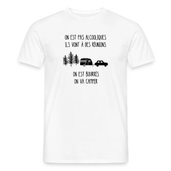 on est pas des alcooliques - T-shirt homme - blanc - Devant - AI Model Male 178 dark (178cm)