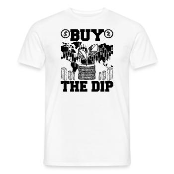Buy The Dip Funny Trader Quote - Men's T-Shirt - white - Front - AI Model Male 178 dark (178cm)
