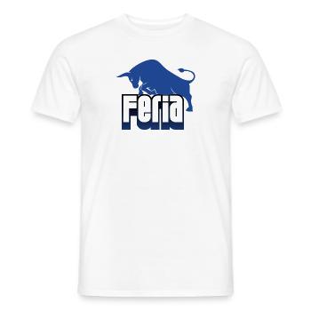 Feria taureau logo bleu & blanc - T-shirt homme - blanc - Devant - AI Model Male 178 dark (178cm)