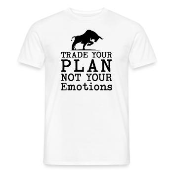 Tradez votre plan pas vos émotions Citations des investisseurs - T-shirt homme - blanc - Devant - AI Model Male 178 dark (178cm)